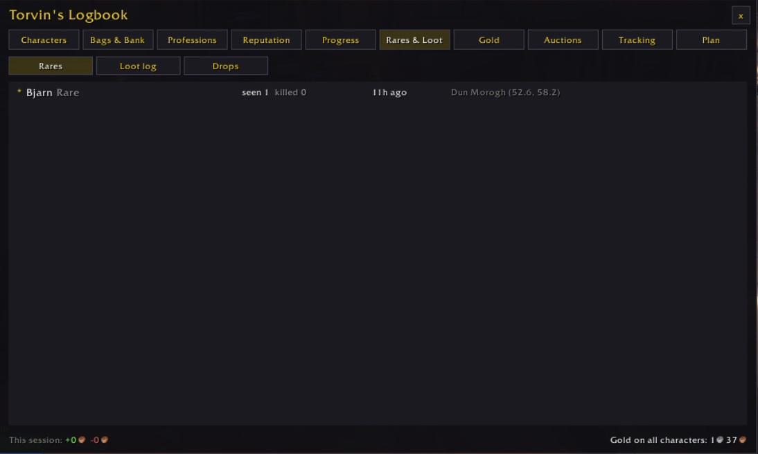 Rares & Loot page